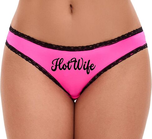 Knaughty Knickers Hotwife for vixen أو زوجة ساخنة مشتركة وردية وسوداء بيكيني سراويل سراويل للبالغين flirty متعة in Saudi Arabia