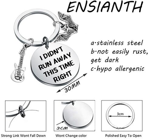ENSIANTH TV Show Inspired Gift I Didn’t Run Away Fans Gift Moive Merchandise Gifts Guitar Keychain (run away key) in Saudi Arabia
