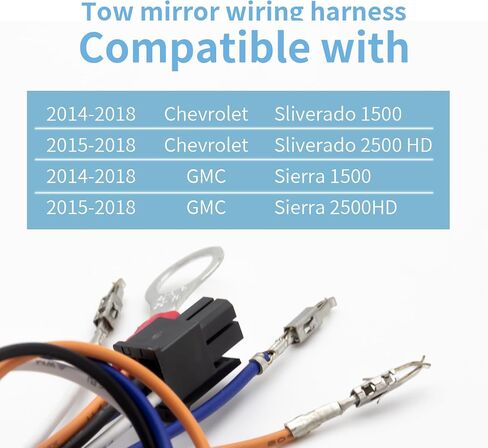 2PCS Tow Mirrors Wiring Harness Compatible with 2014-2018 Chevrolet Chevy Silverado GMC Sierra 1500 2500 HD Sierra Truck Cargo Running Turn Signals Light in Saudi Arabia
