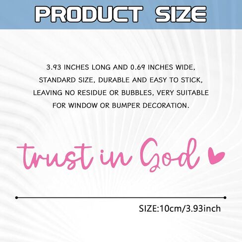 2 PCS Trust in God Rearview Mirror Sticker ، وملصقات مرآة Vinyl Automotive View الخلفية للسيارات ، وملصقات آية الكتاب المقدس المسيحية ، وملحقات السيارات اللطيفة للنساء (أسود) in Kuwait