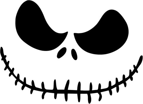 Skellington Face Decal Vinyl Sticker Auto Car Truck Wall Laptop | Black | 5.5" x 4" in Saudi Arabia
