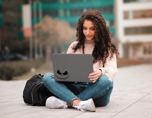 Skellington Face Decal Vinyl Sticker Auto Car Truck Wall Laptop | Black | 5.5" x 4" in Saudi Arabia