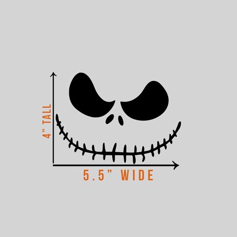 Skellington Face Decal Vinyl Sticker Auto Car Truck Wall Laptop | Black | 5.5" x 4" in Saudi Arabia