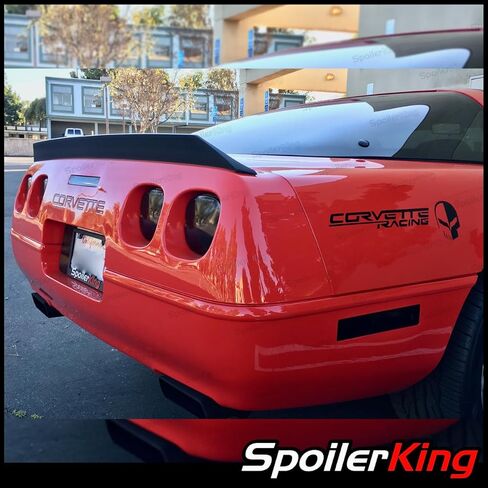 SPOINDERKING DUCKBILL TRUNK SPOILER (380P) متوافق مع CHEVY CORVETTE C4 1984-1996 Black in Kuwait