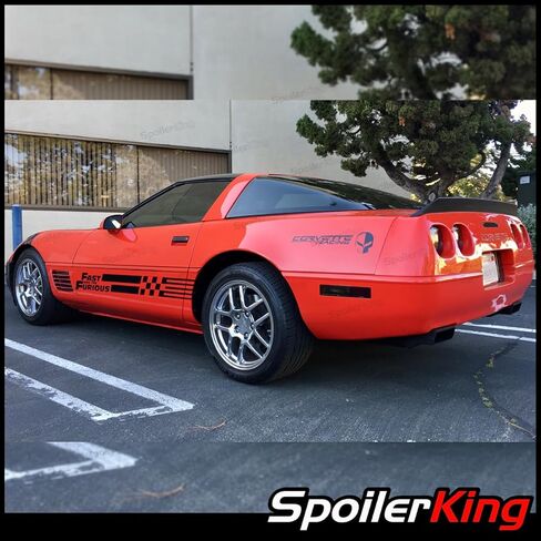 SPOINDERKING DUCKBILL TRUNK SPOILER (380P) متوافق مع CHEVY CORVETTE C4 1984-1996 Black in Kuwait