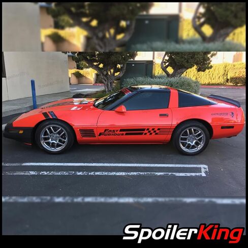 SPOINDERKING DUCKBILL TRUNK SPOILER (380P) متوافق مع CHEVY CORVETTE C4 1984-1996 Black in Kuwait
