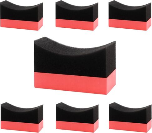 7pcs Red Tire Shine Applicator Sponges, Durable Foam Tire Applicator Pads, Reusable Tire Sponges, for Car Glass, Painted Steel & Porcelain in Saudi Arabia