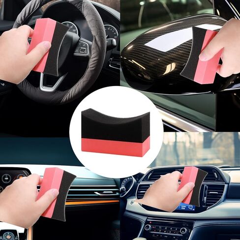 7pcs Red Tire Shine Applicator Sponges, Durable Foam Tire Applicator Pads, Reusable Tire Sponges, for Car Glass, Painted Steel & Porcelain in Saudi Arabia