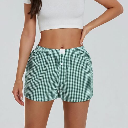 النساء Y2K شريط السراويل مرونة الخصر القماش القطني الملاكم منامة السراويل لطيف الصيف Pj صالة السراويل in Kuwait