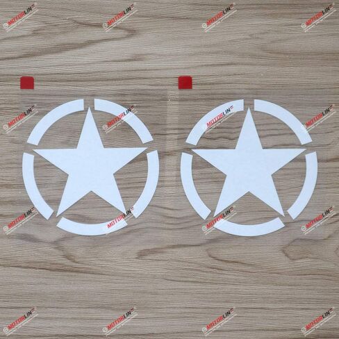 (2) 4'' Army Star WW2 Decal Sticker Car Vinyl fit for Jeep Toyota Willys White a sda1 in Saudi Arabia