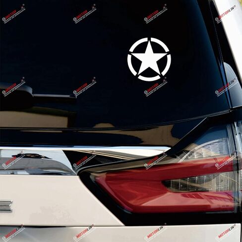 (2) 4'' Army Star WW2 Decal Sticker Car Vinyl fit for Jeep Toyota Willys White a sda1 in Saudi Arabia