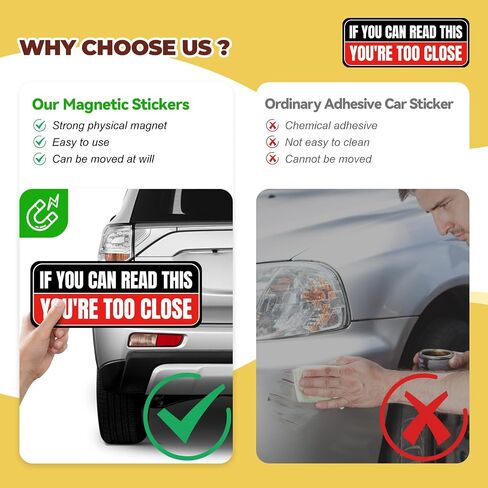 Baby on Board Car Magnet Sign 5.5 X 5.5 inch, Baby On Board Signs, Magnetic Warning Baby Safety Signs, Striking Black and Yellow, Night Reflective, Waterproof【2Pack】 in Kuwait