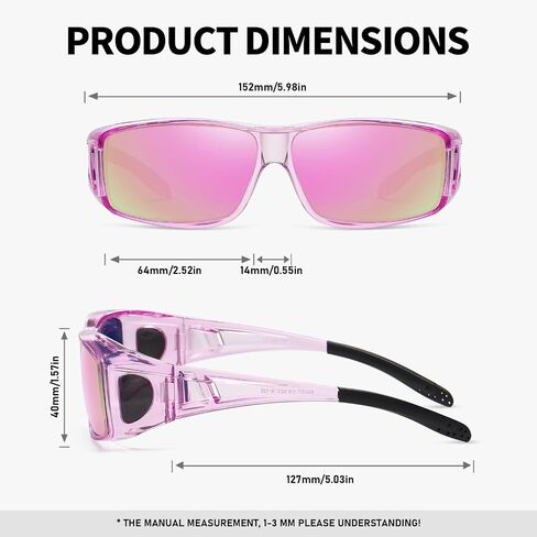 Wzerry Fit Over Glasses Sunglasses for Women Men, Polarized Oversized Sun Glasses for Prescription Glasses UV400 Protection in Saudi Arabia