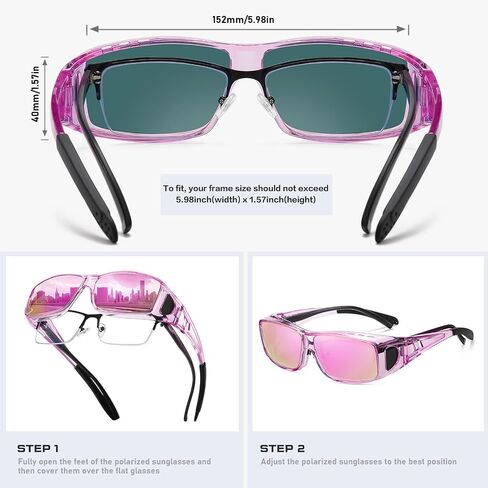 Wzerry Fit Over Glasses Sunglasses for Women Men, Polarized Oversized Sun Glasses for Prescription Glasses UV400 Protection in Saudi Arabia