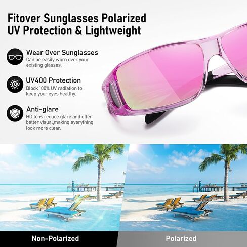 Wzerry Fit Over Glasses Sunglasses for Women Men, Polarized Oversized Sun Glasses for Prescription Glasses UV400 Protection in Saudi Arabia