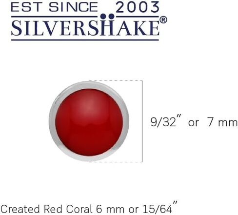 Silvershake 6MM Round Shape Cabochon Stones or Inlay White Gold Plated or Yellow Gold Plated 925 Sterling Silver Bezel Set Stud Earrings Jewelry for Women or Teens in Saudi Arabia
