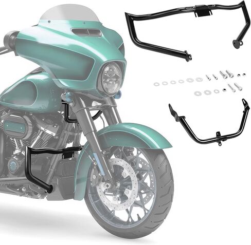 Crash Bars for Harley Davidson Chopped Engine Guard Protector Crash Bar for Harley FLTRX FLTRXS FLTRXST FLTRXSE 2015-2023 Engine Support bar with Fairing Support Brackets (Gloss Black) in Saudi Arabia