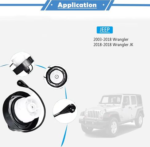 52030387AA CAP FUEL CAP FOULE CAP CAP متوافق مع Jeep Wrangler 2003-2018 / Wrangler JK 2018-2018 in Saudi Arabia