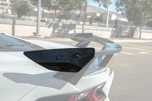 Replacement for 2020-Present Chevrolet Corvette C8 Models with High Wing Spoiler | GM Factory Style Carbon Fiber Rear Trunk Lid Wing Side Winglets Pair in Saudi Arabia