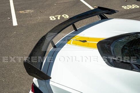 Replacement for 2020-Present Chevrolet Corvette C8 Models with High Wing Spoiler | GM Factory Style Carbon Fiber Rear Trunk Lid Wing Side Winglets Pair in Saudi Arabia