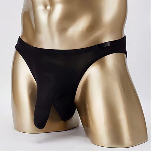 Men's Sexy Elephant Trunk Translucent Briefs Ice Silk U Bulge Naughty Underwear in Kuwait