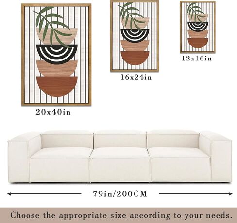 Large Boho Mid Century Wood Wall Art Set Modern Bohemian Wooden Wall Decor Minimalist Leaf Art Decor Abstract Geometric Wall Sculptures for Living Room Bedroom Office-16x24Inchx3 in Saudi Arabia