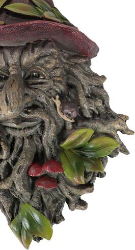 Ebros Gift Nature Spirit God Celtic Winter Solstice Toadstool Greenman with Magical Sorting Hat Hanging Wall Decor Plaque 10" H Wiccan Tree of Life Forest Horned God Ent Mythical Fantasy Sculpture in Saudi Arabia