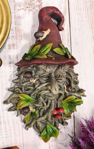 Ebros Gift Nature Spirit God Celtic Winter Solstice Toadstool Greenman with Magical Sorting Hat Hanging Wall Decor Plaque 10" H Wiccan Tree of Life Forest Horned God Ent Mythical Fantasy Sculpture in Saudi Arabia