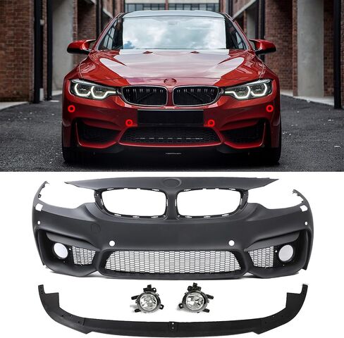 PENSUN M4 Style Front Bumper Cover W/PDC Holes W/O Fog Light Holes Fit for BMW F32 F33 F36 4 Series 2014-2019(Not Fit M3 M4 Vehicle) in Saudi Arabia