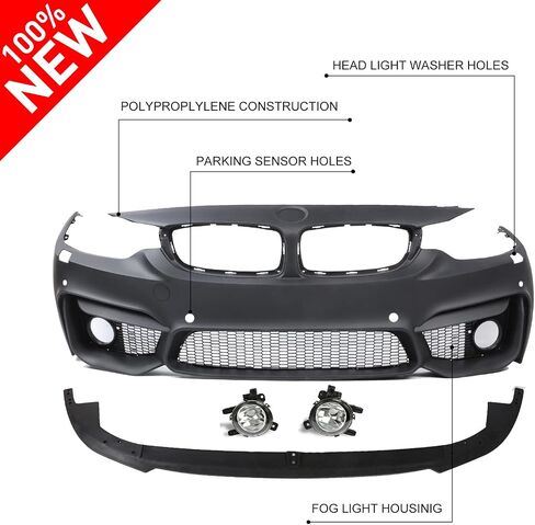 PENSUN M4 Style Front Bumper Cover W/PDC Holes W/O Fog Light Holes Fit for BMW F32 F33 F36 4 Series 2014-2019(Not Fit M3 M4 Vehicle) in Saudi Arabia