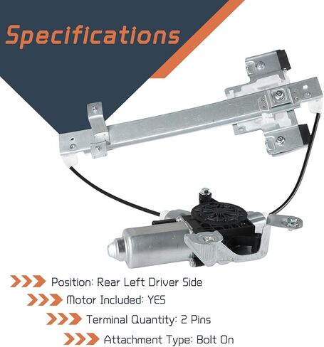 741-488 Window Regulator Driver Side Front with Power Window Motor for BMW X5 3.0L 4.4L 4.6L 4.8L 2000 2001 2002 2003 2004 2005 2006 Window Motor Assembly OE#51338254911 (Front Left Side) in Kuwait