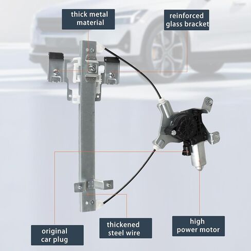 741-488 Window Regulator Driver Side Front with Power Window Motor for BMW X5 3.0L 4.4L 4.6L 4.8L 2000 2001 2002 2003 2004 2005 2006 Window Motor Assembly OE#51338254911 (Front Left Side) in Kuwait