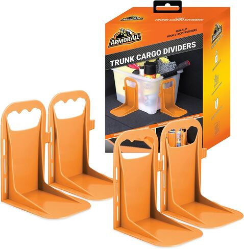 Armor All Trunk Cargo Blocks, 2 Pack of Cargo Dividers, Velcro Trunk Organizer Blocks to Hold Cargo in Place for Cars, Trucks, SUVs, Vans, Cargo Containment System, Trunk Dividers with Velcro in Kuwait