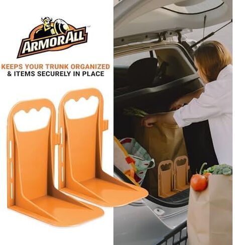 Armor All Trunk Cargo Blocks, 2 Pack of Cargo Dividers, Velcro Trunk Organizer Blocks to Hold Cargo in Place for Cars, Trucks, SUVs, Vans, Cargo Containment System, Trunk Dividers with Velcro in Kuwait