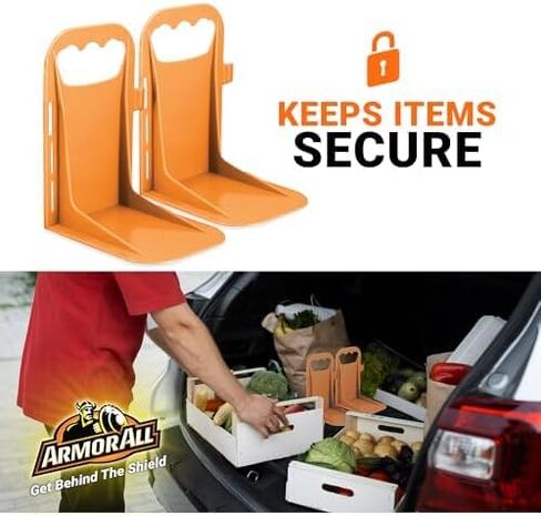 Armor All Trunk Cargo Blocks, 2 Pack of Cargo Dividers, Velcro Trunk Organizer Blocks to Hold Cargo in Place for Cars, Trucks, SUVs, Vans, Cargo Containment System, Trunk Dividers with Velcro in Kuwait