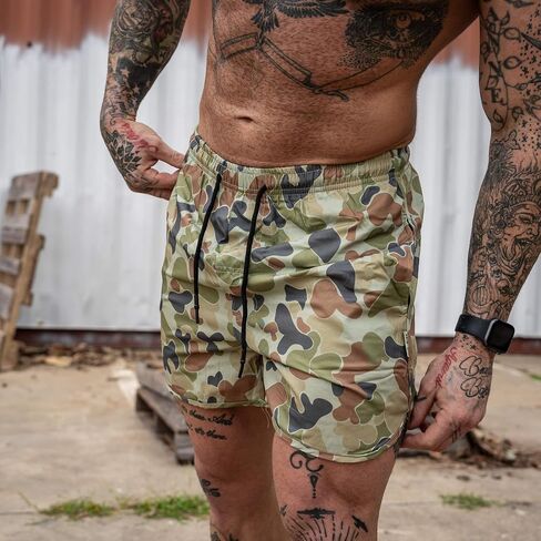 القتال القتالي للرجال الرياضي التكتيكي الجري الجري | 5.5 "inseam | مادة مرنة خفيفة الوزن | 2 جيوب الشبكة الأمامية in Kuwait