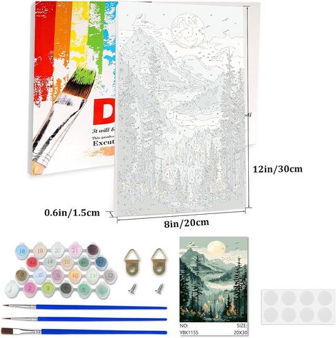 Lxmsja Abstract Butterly Paint by Numbers Kit للبالغين ، وطلاء الزهور الأكريليك بأرقام للبالغين المبتدئين ، ومخططات الطلاء بالزيت DIY لديكور الجدار المنزلي 8x12 بوصة (مؤطرة) in Saudi Arabia
