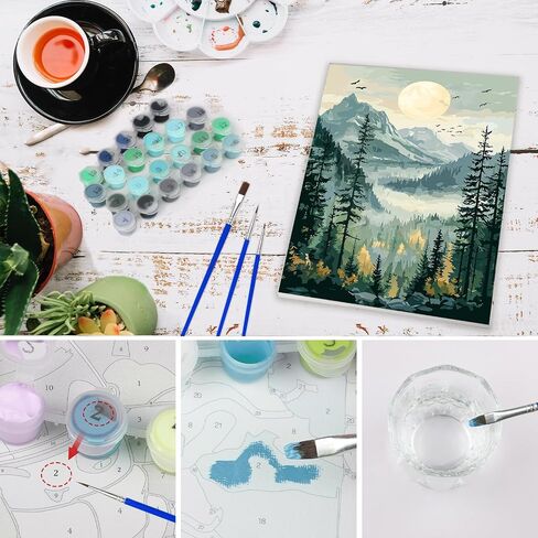 Lxmsja Abstract Butterly Paint by Numbers Kit للبالغين ، وطلاء الزهور الأكريليك بأرقام للبالغين المبتدئين ، ومخططات الطلاء بالزيت DIY لديكور الجدار المنزلي 8x12 بوصة (مؤطرة) in Saudi Arabia