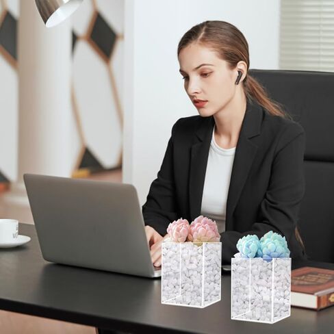 28 حزمة مربعة مزهريات مركزية ، 4 بوصات مربعة صغيرة من أكريليك مزهرية بلاستيكية شفاف مزهايف الزهور المركزية ، الزفاف ، المنزل ، ديكور الأزهار المكتبية in Kuwait