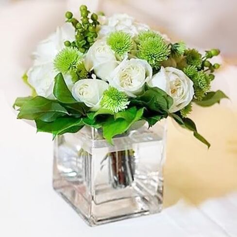 28 حزمة مربعة مزهريات مركزية ، 4 بوصات مربعة صغيرة من أكريليك مزهرية بلاستيكية شفاف مزهايف الزهور المركزية ، الزفاف ، المنزل ، ديكور الأزهار المكتبية in Kuwait