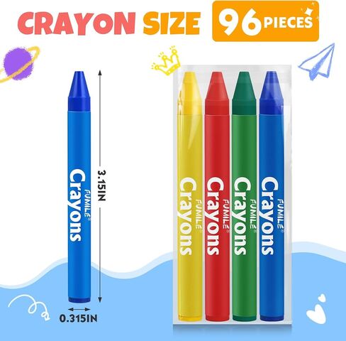 FUMILE 400 Sets of 4 Colors Crayons(1600 Count), Crayons Bulk Individual Packs, Non-Toxic Mini crayons for Kids Party Favors, Restaurants, School Supplies, Travel and More Events in Kuwait