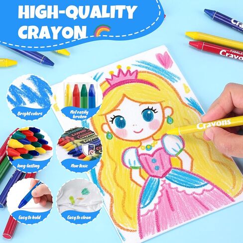FUMILE 400 Sets of 4 Colors Crayons(1600 Count), Crayons Bulk Individual Packs, Non-Toxic Mini crayons for Kids Party Favors, Restaurants, School Supplies, Travel and More Events in Kuwait