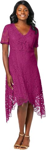 Jessica London Women's Plus Size Lace Handkerchief Dress in Kuwait
