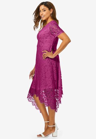 Jessica London Women's Plus Size Lace Handkerchief Dress in Kuwait