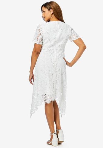Jessica London Women's Plus Size Lace Handkerchief Dress in Kuwait