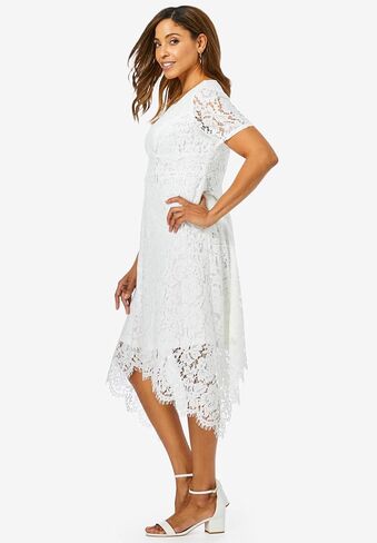 Jessica London Women's Plus Size Lace Handkerchief Dress in Kuwait