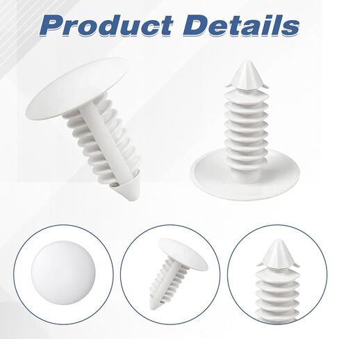 8pcs License Plate Plugs for Holes, Car Bumper Plug, Bumper Shield Fender Liner Push Pin Retainer Clips, Universal Automotive Clips Replacement Accessories for 8mm Rivets Car Plate Hole （White） in Saudi Arabia