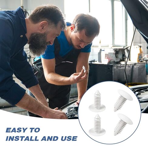 8pcs License Plate Plugs for Holes, Car Bumper Plug, Bumper Shield Fender Liner Push Pin Retainer Clips, Universal Automotive Clips Replacement Accessories for 8mm Rivets Car Plate Hole （White） in Saudi Arabia