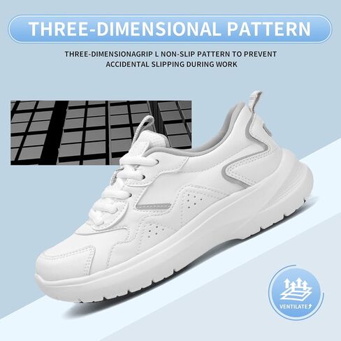 Non-Slip Shoes for Women Food Service Slip Resistant Work Shoes for Restaurants Lace up Shoes in Kuwait