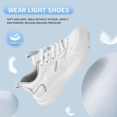 Non-Slip Shoes for Women Food Service Slip Resistant Work Shoes for Restaurants Lace up Shoes in Kuwait